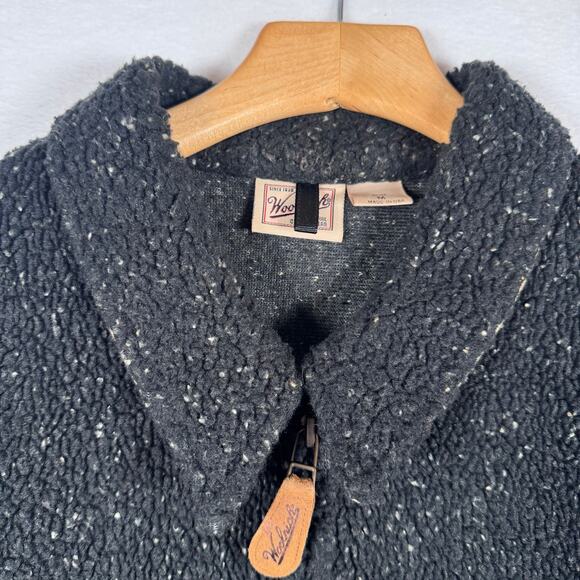 Vintage 90s Woolrich USA Snowflakes Sherpa Fleece Full Zip Jacket Winter Mens M - Picture 6 of 11